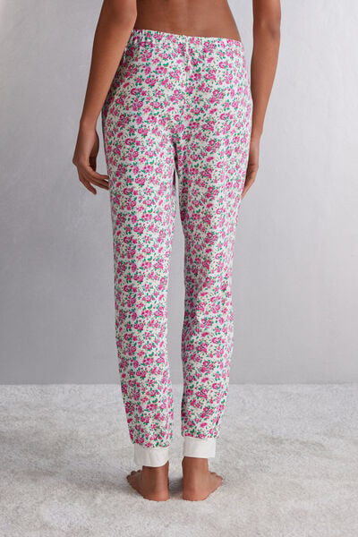 Pantalone Lungo con Polsino in Modal Life is a Flower