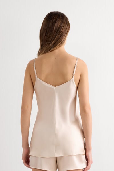 Silk Satin Top with V-neckline