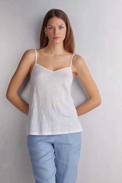 V Neck Linen Top