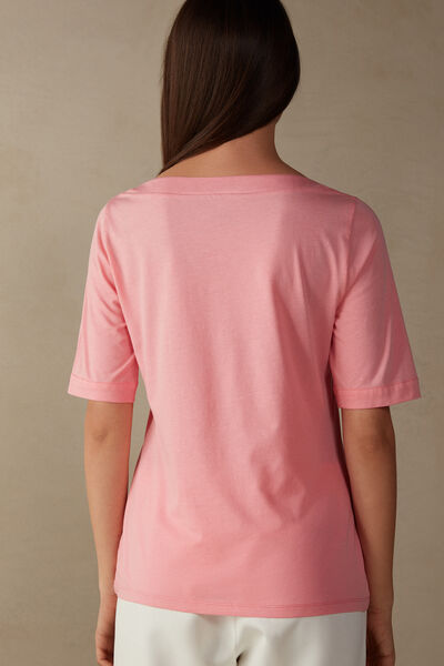 Tričko s Krátkym Rukávom a Lodičkovým Výstrihom z Bavlny Supima® Ultrafresh