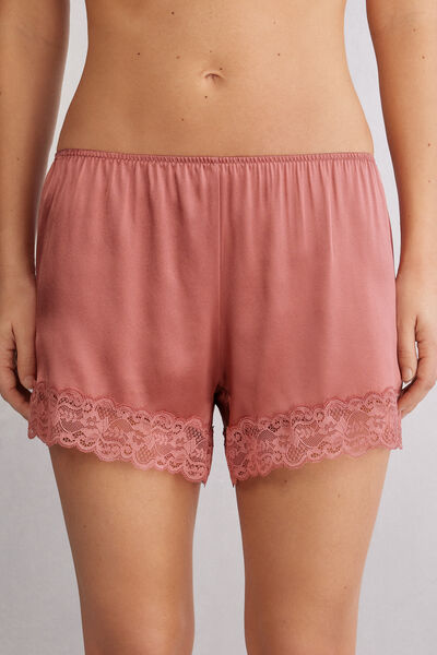 Silk Shorts with Lace