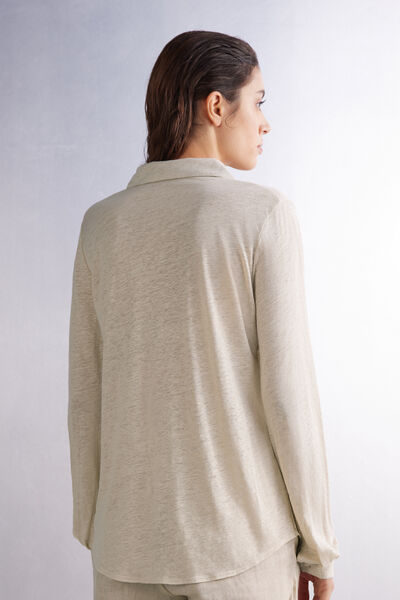 Long-Sleeved Linen Shirt