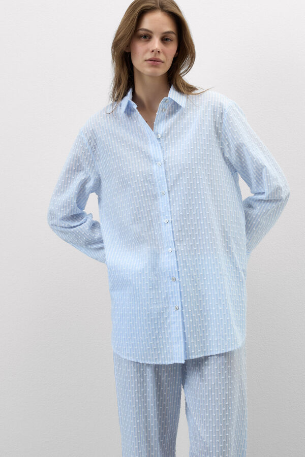 Romantic Stripes Plumetis Cotton Canvas Shirt