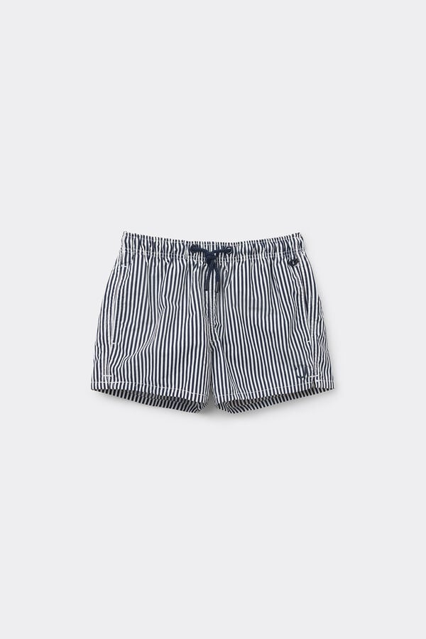 Шорти Хлопчачі Пляжні Принтовані у Синю Смужку