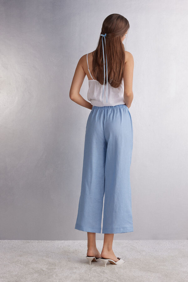 The Pure Linen Drawstring Plain-Weave Linen Trousers
