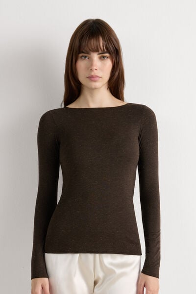 Maglia Girocollo in Modal Light con Cashmere Lamè