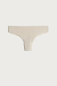 Lace and Raw-Cut Cotton Brazilian Briefs