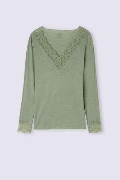 Modal Cashmere Ultralight Long Lace Shirt