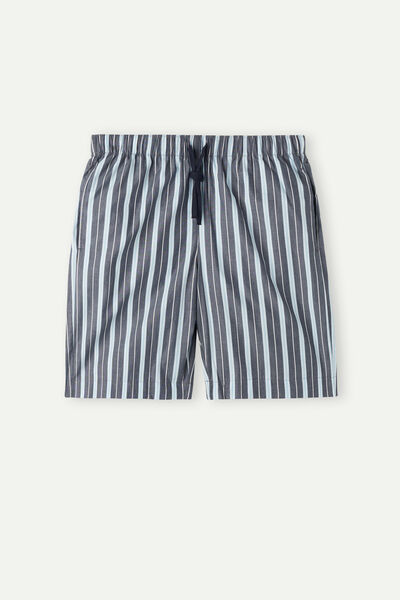 Striped Plain-Weave Cotton Shorts