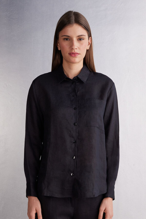 Plain-Weave Linen Shirt