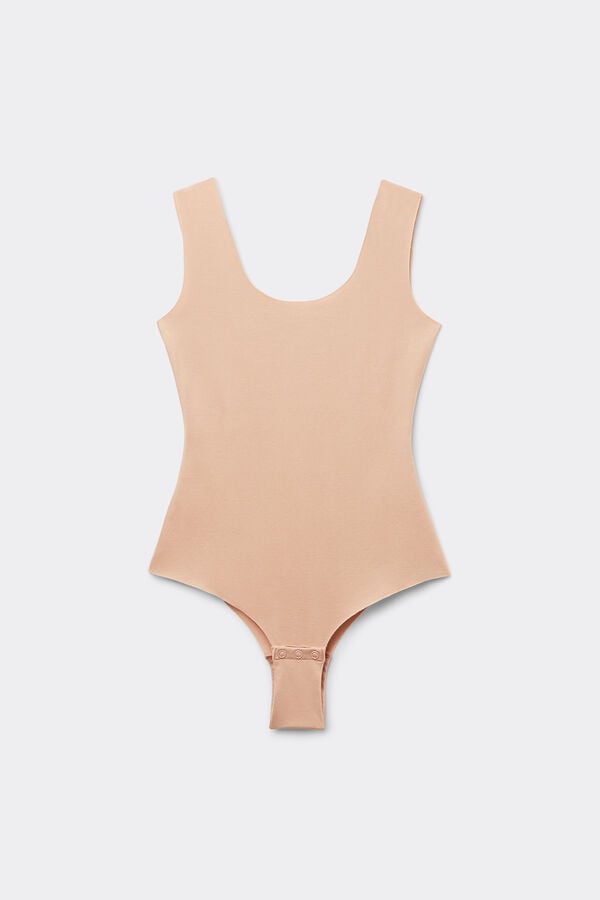 Raw-Cut Cotton Bodysuit