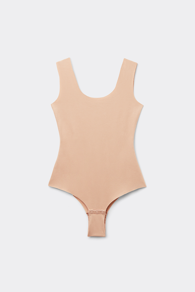 Raw-Cut Cotton Bodysuit