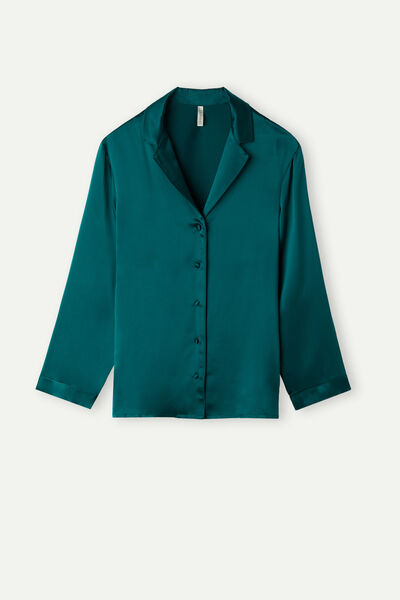 Mannish-Cut Jacket in Silk Satin