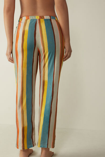 Colour Stripes Ultrafresh Supima® Cotton Cropped Trousers
