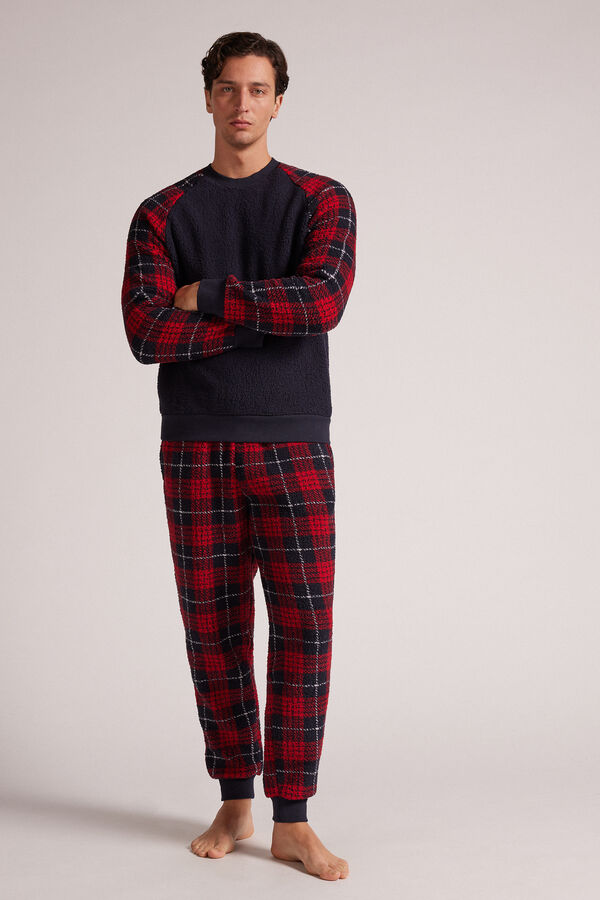 Full-Length Teddy Pyjamas in Red Tartan