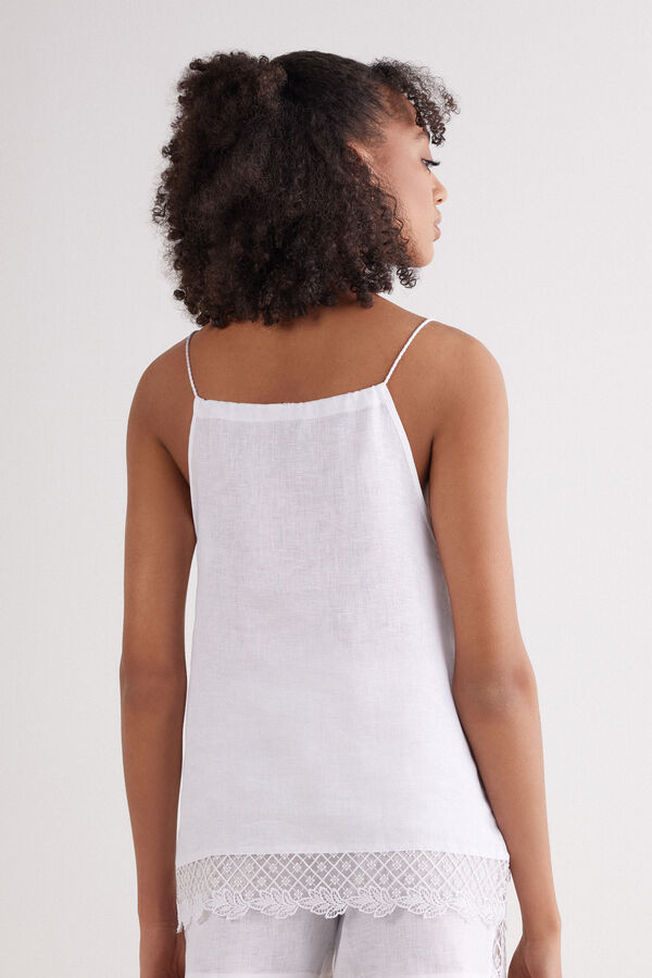 Lniany Top Sophisticated Allure