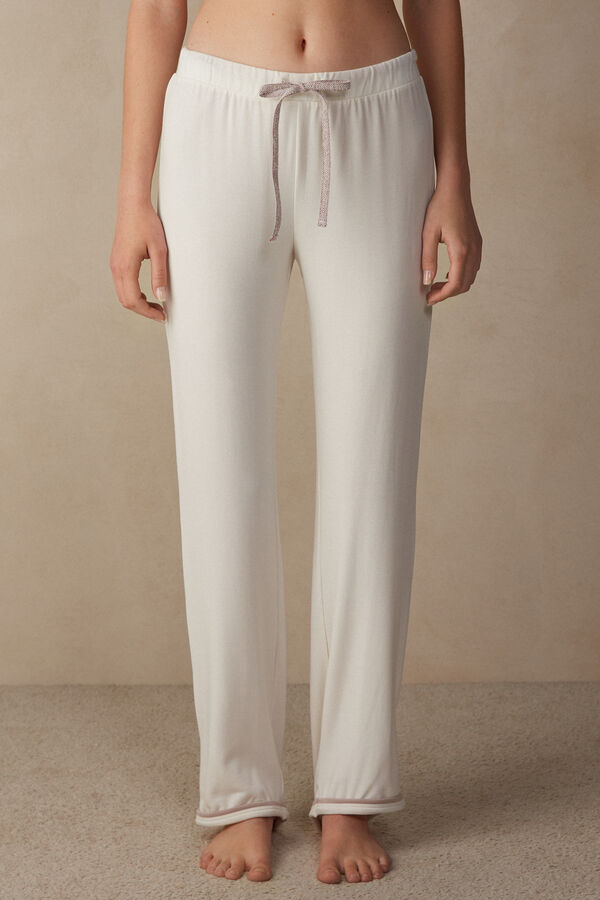 Romantic Bedroom Full Length Pants in Modal with Wool