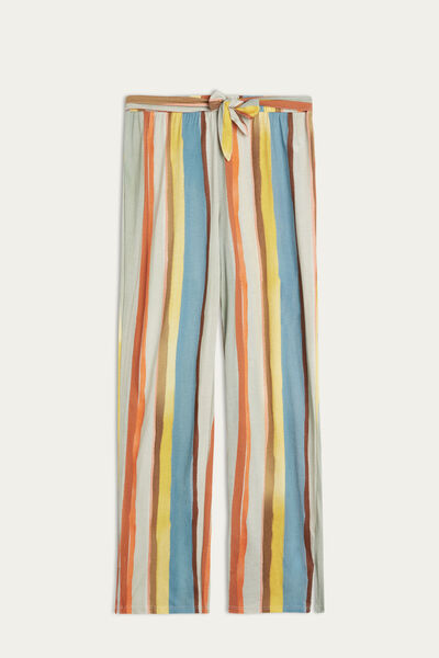 Colour Stripes Ultrafresh Supima® Cotton Cropped Trousers