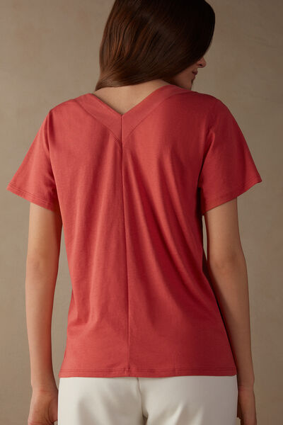 Short Sleeve V-neck Top in Supima® Ultrafresh Cotton