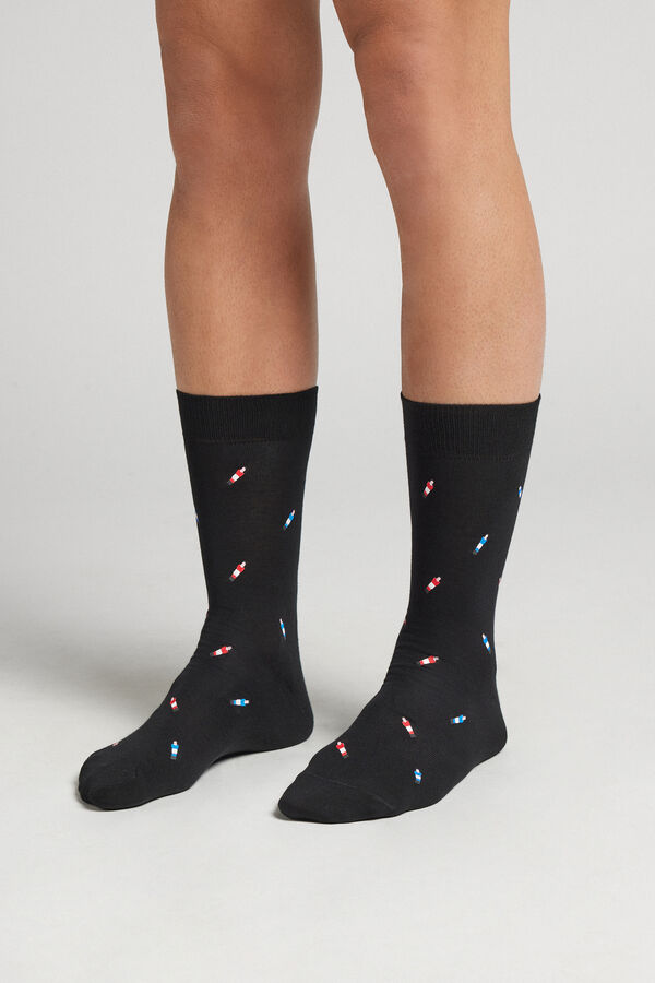 Chaussettes basses en coton à motif