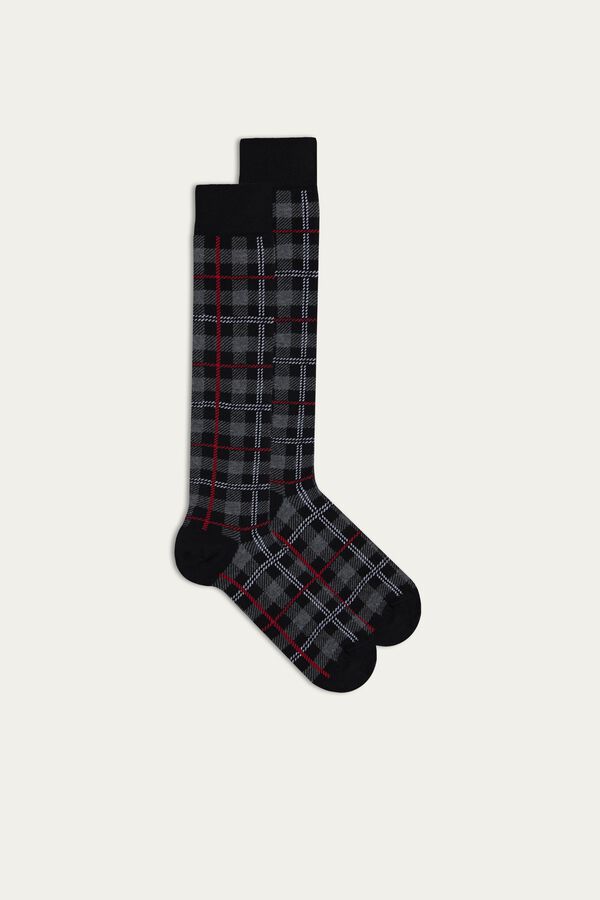 Long Socks in Patterned Warm Cotton