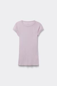 Short-Sleeved Ribbed Superior Cotton Top