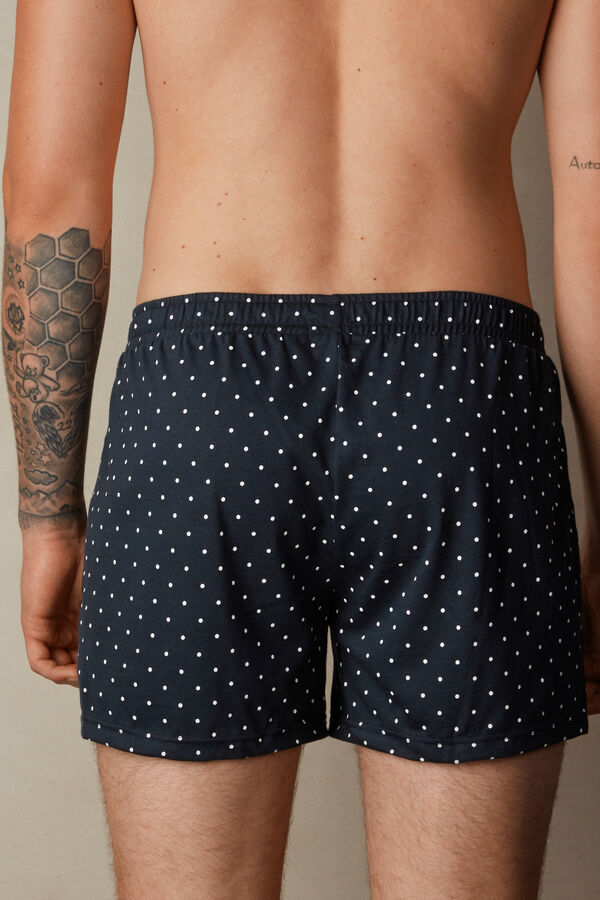 Patterned Loose-Fit Cotton Jersey Boxers