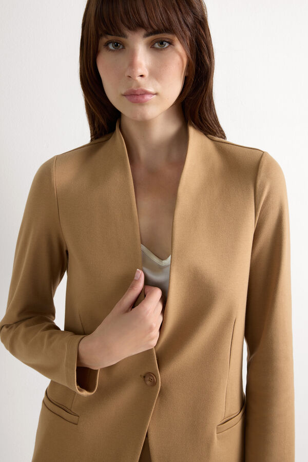 Giacca in Cotone Pesante con Bottone