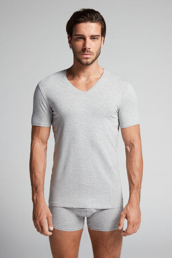 Stretch Supima® Cotton T-Shirt with V Neck