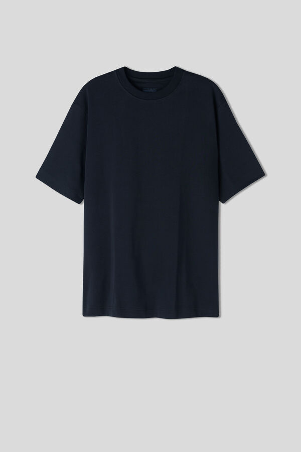 T-shirt oversize i interlockstickad bomull
