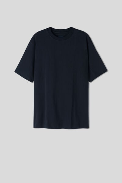 T-shirt manches courtes oversize en coton interlock