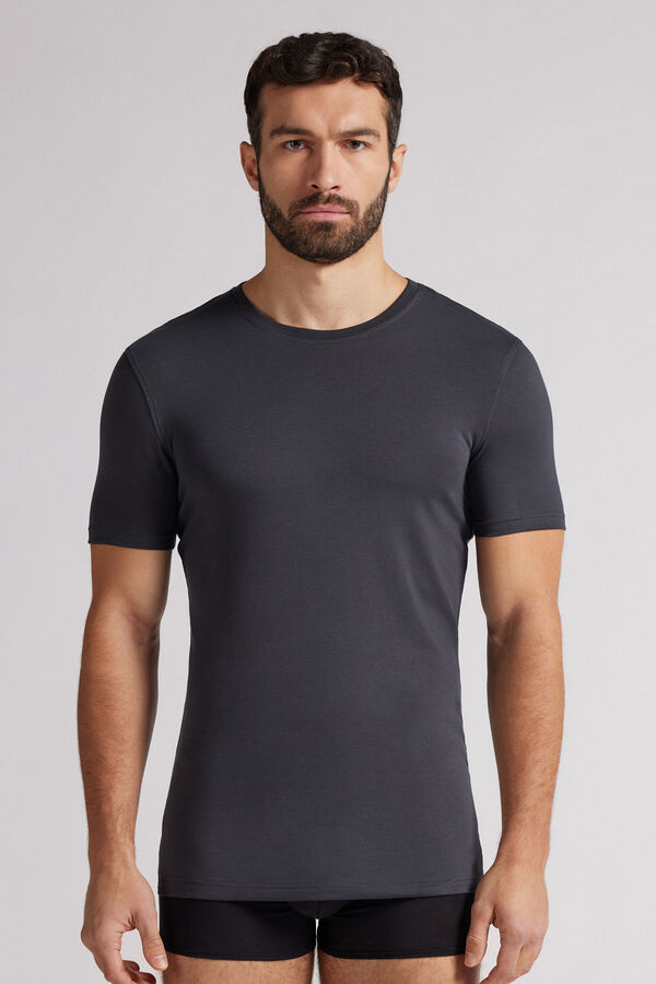 Camiseta manga corta de algodón ajustada