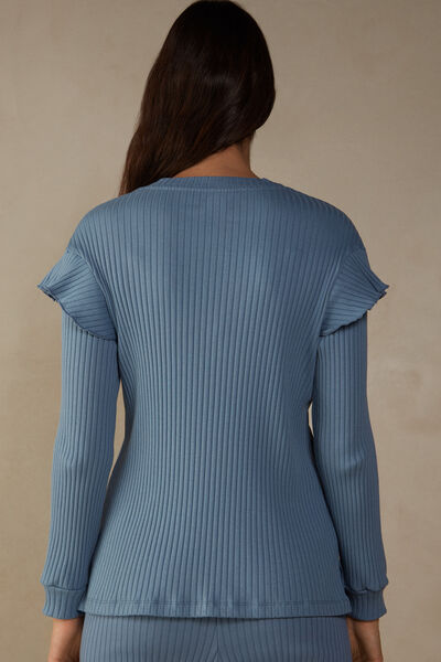 Cozy Mountains Long-Sleeved Ribbed Top