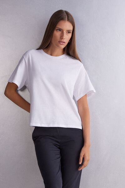 Boxy fit Short-Sleeved Cotton Top