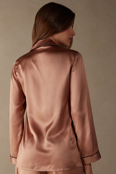 Mannish-Cut Jacket in Silk Satin