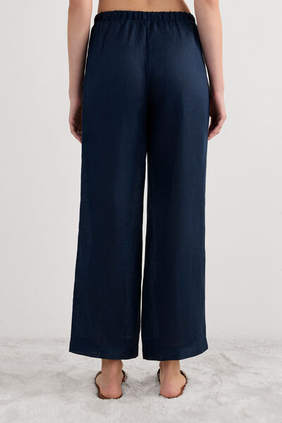 The Pure Linen Full Length Drawstring Pants in Linen Fabric