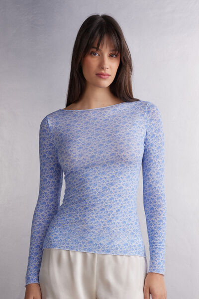 Sweet Talking Bateau Neck Top in Modal Ultralight with Cashmere