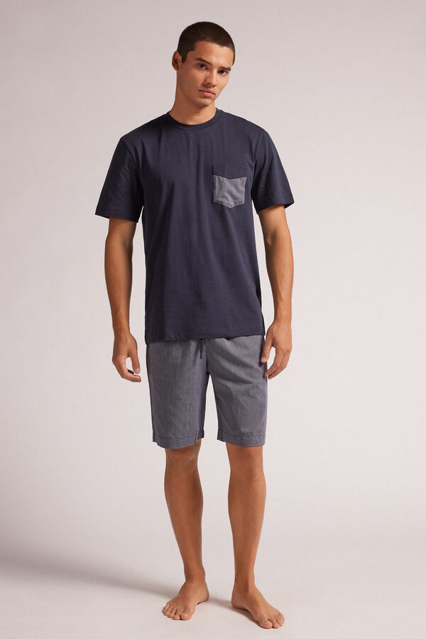 Short Pajamas Micro-stripe Cloth Shorts