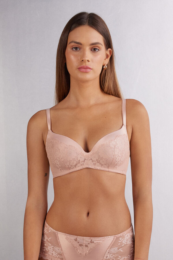 Satin Meets Lace Adele Triangle Bra