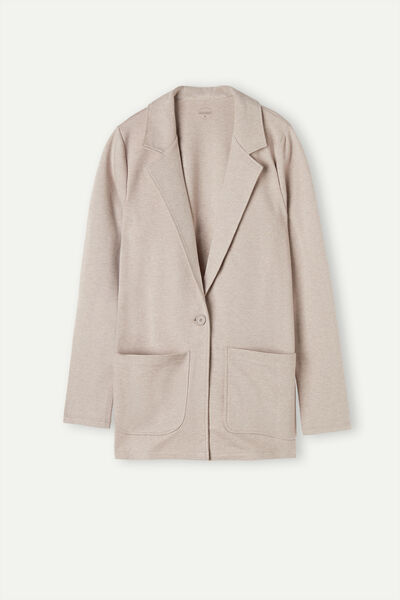 Cotton Interlock Buttoned Jacket