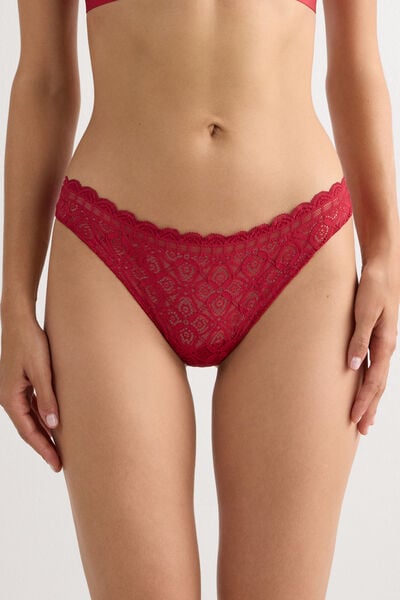 Tanga femme en dentelle et microfibre