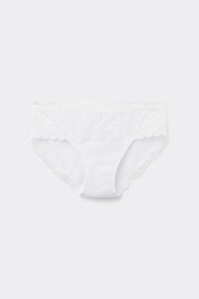 Slip Alto in Pizzo e Cotone