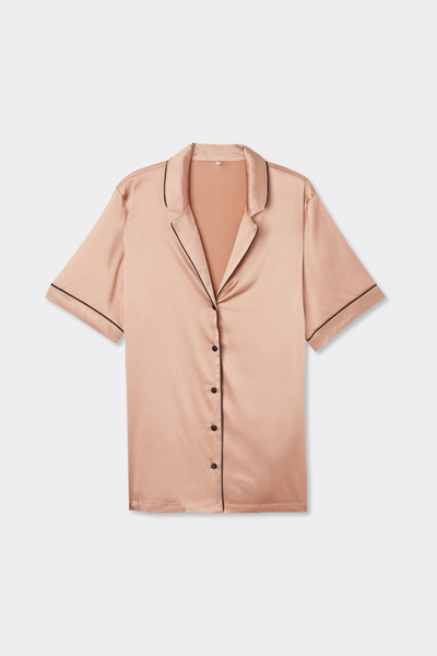 Camisa Manga Curta em Seda Corte Masculino