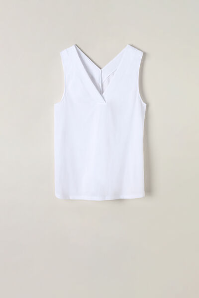 Αμάνικη Μπλούζα με Λαιμόκοψη V από Βαμβάκι Supima® Ultrafresh