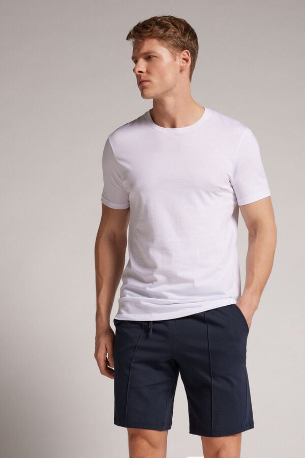 Cotton Shorts with Seam