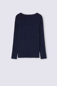 Crewneck Top in Modal Light with Cashmere Lamé