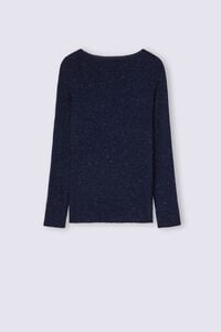 Light Modal with Lamé Cashmere Round-Neck Top