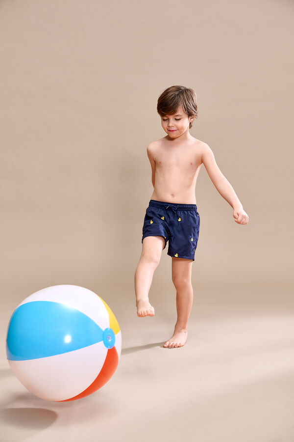 Bañador Bóxer con Bordado de Patitos para Niños