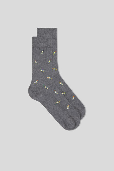 Gemusterte kurze Socken aus Soft Cotton