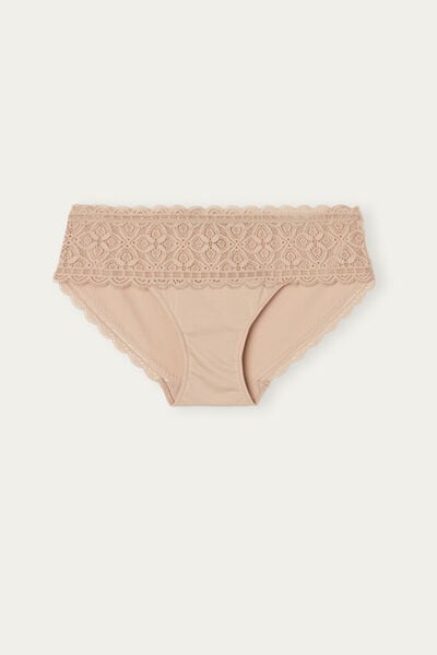 Lace and Cotton High Rise Panties